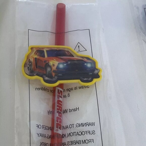 Rocket League Slurpee Cup Straws Set of 4 NEW in Package! Red Green Yellow Blue - Picture 4 of 14